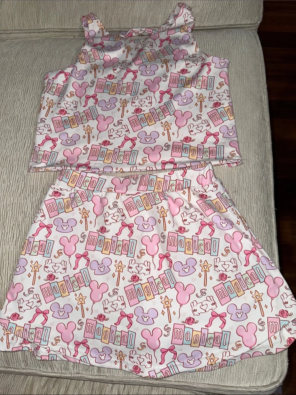 Etsy Pink 'Magical' Skort Set size 12/14
